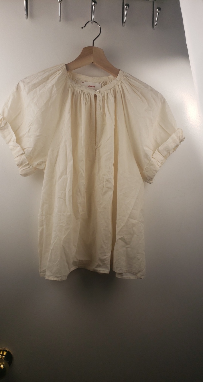 XiRENA Cream Peasant Top Dirty White Size XS Cotton